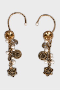 Gold clips with crystals