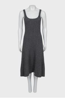 Wool dress with straps