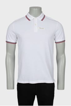 Men's white polo shirt