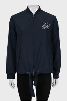 Blue bomber jacket with sequins