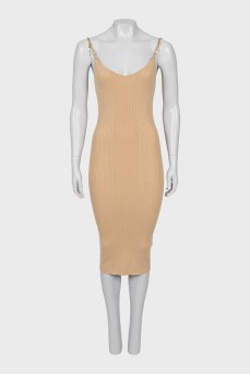 Bodycon dress with metal straps