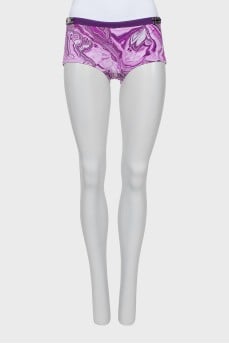 Bathing shorts with metal decor with tag
