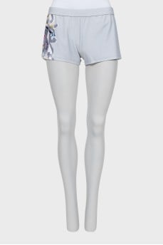 Gray swim shorts with tag
