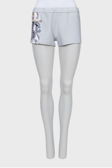 Printed swim shorts with tag