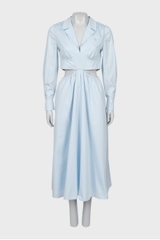 Blue dress with side cutouts