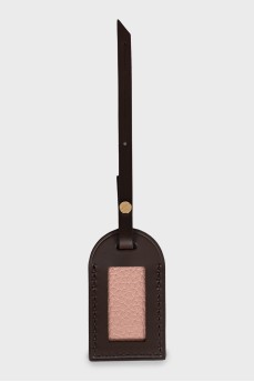 Brown leather clochette keychain