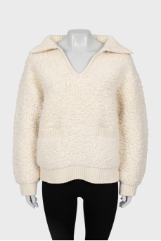 White wool sweater