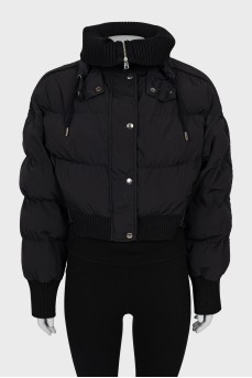 Cropped jacket with hidden hood
