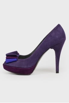 Suede purple stilettos