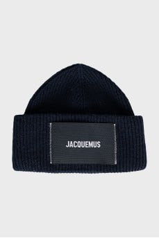 Blue hat with brand logo