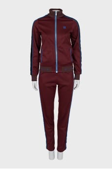 Sports suit with corduroy inserts
