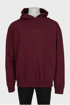 Men's dark red hoodie