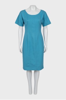Blue dress with short sleeves