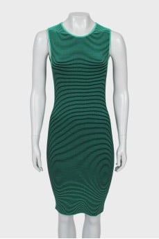 Green striped bodycon dress