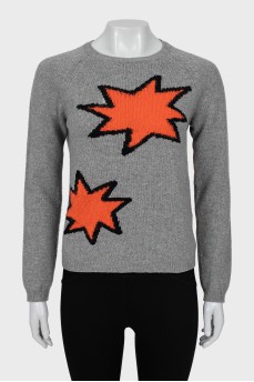 Grey wool and cashmere sweater