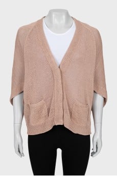Knitted cardigan with buttons, loose fit