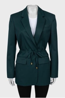 Wool jacket with thin belt