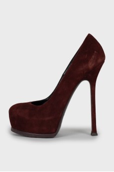 Burgundy suede shoes