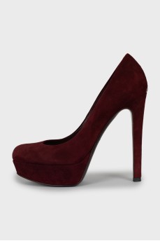Burgundy suede shoes