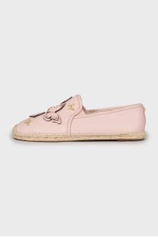 Pink leather espadrilles