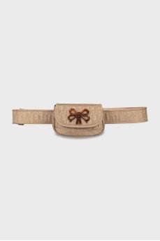 Belt bag made of textile with a signature print