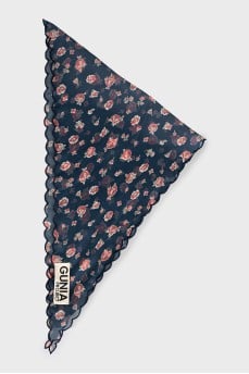 Blue floral print scarf