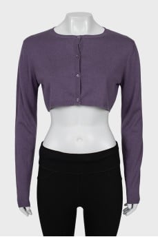 Cropped cardigan in purple