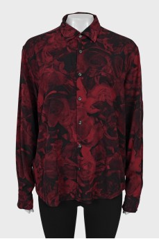 Men's loose fit printed shirt