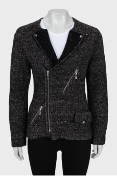 Cardigan with zip and pockets