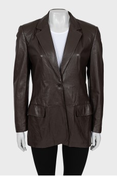 Brown leather jacket