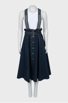 Denim sundress with brand logo