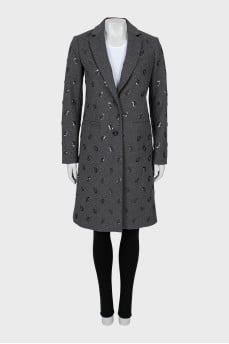 Coat decorated with sequins and beads