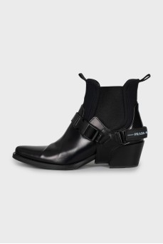 Leather Cossacks with removable straps