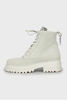 Green suede boots