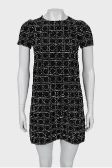 Black and white mini dress with tag