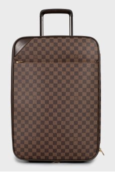 Suitcase with branded print