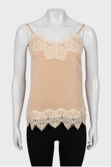 Beige top with thin straps