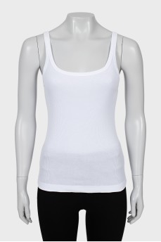 White ribbed tank top