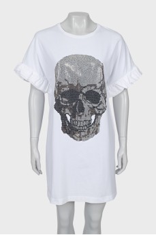 T-shirt dress decorated with crystals