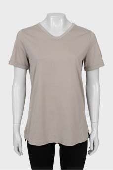 Gray T-shirt with side slits