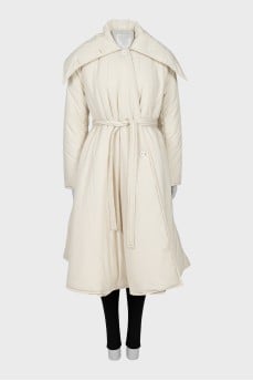 Long loose-fitting down jacket
