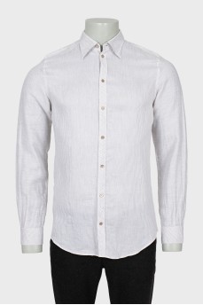 Men's Slim Fit Gray Striped Shirt
