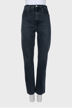 Black straight leg jeans
