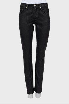 Black straight fit jeans with tag