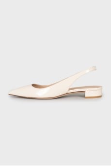 White leather slingbacks