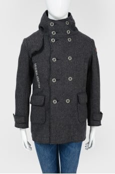 Double -breasted woolen coat
