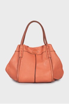 Orange leather bag