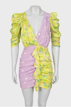 Draped printed dress