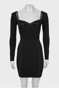 Bodycon dress with imitation corset