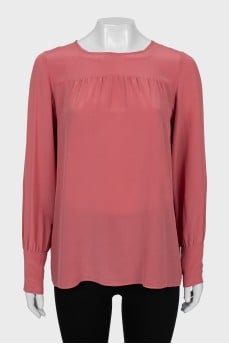 Pink silk blouse